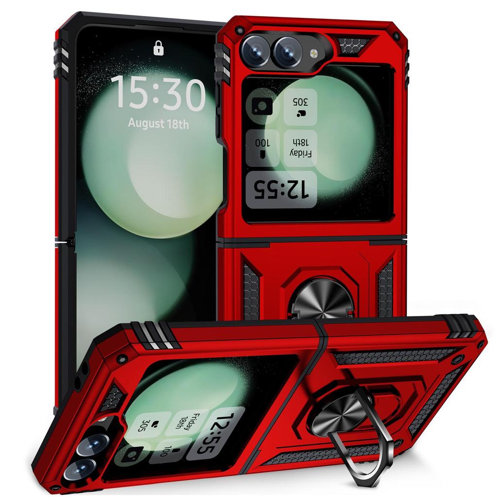Samsung Z Flip6/7 Voják Anti-drop Magnetický kryt telefonu s krytem se stojánkem