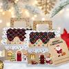 24 Pcs Kraft Paper Christmas Gift Boxes Presents Gable Cookie Candy Bags  Surprise Gift Packaging