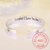 925 Sterling Silver Letter Cuff Bracelet &Bangle For Women Mum Ladies Elegant Birthday Jewelry Mother's Day Gift J