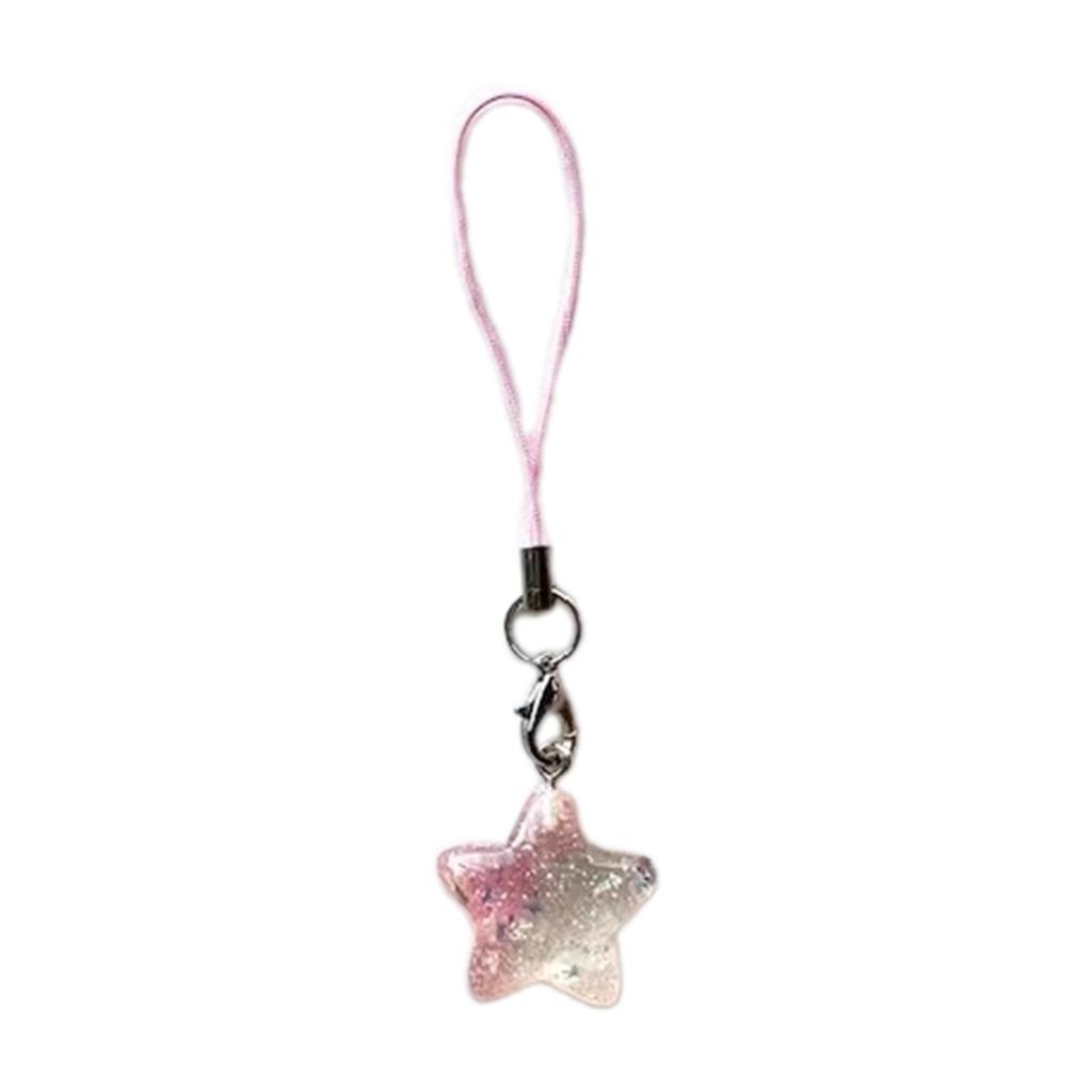 Five-Pointed Star Pendants Hang Tags Alloy Color Lanyard Keychain Jewelry