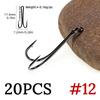 20PCS #6-#12 Salmon Double Fly Hooks High Carbon Steel Black Nickel Sharp Barb Streamer Wet Flies Trout Steelhead Fishing Lures