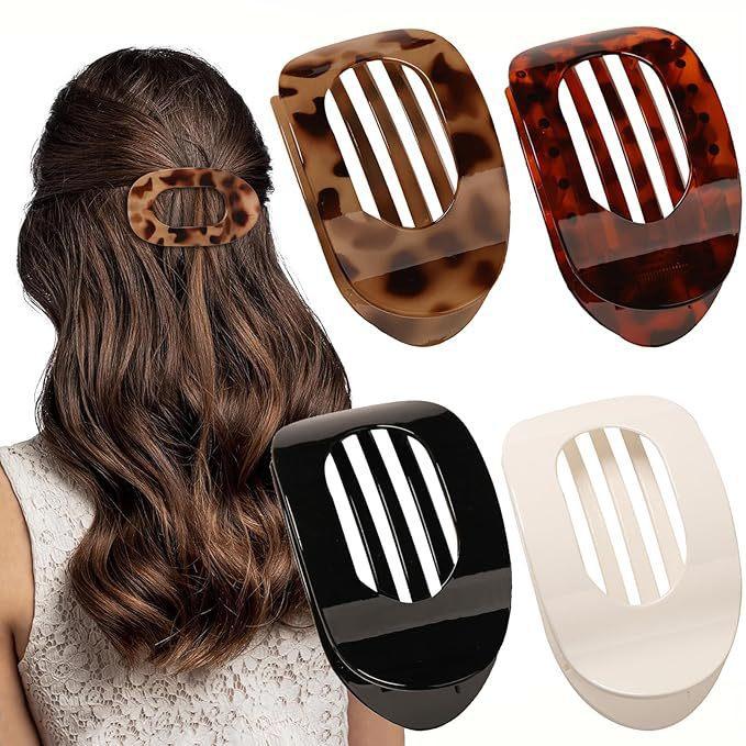 Matte Hair Clips for Women and Girls - Rectangle and Double Row Small Claw Clips for Thin/Medium Fine Hair - Nonslip Jaw Clips