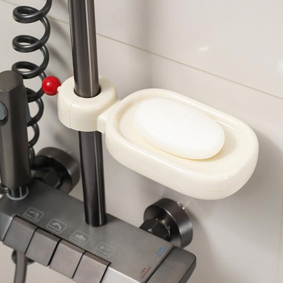 Double Layer Soap Dish with Drain Holes Wall Mounted Soap Holder Suction Cup Self Draining Soap Case for Shower Bathroom Kitchen Sink