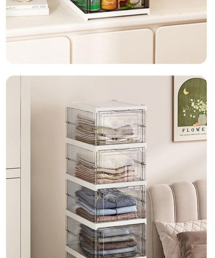 Foldable Transparent Shoe Box Cabinet with No-Install Lid - Multi-layer Thickened Shoe Rack for Home Storage