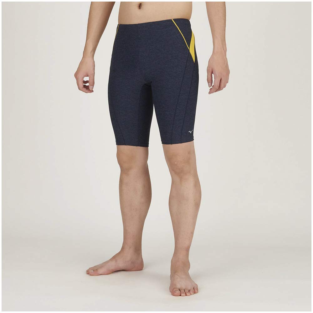 MIZUNO Gym Fitness Half Spats Small Men's Swimsuit, (Inseam 26cm/3D Cups), N2JB9102, Yellow, Size