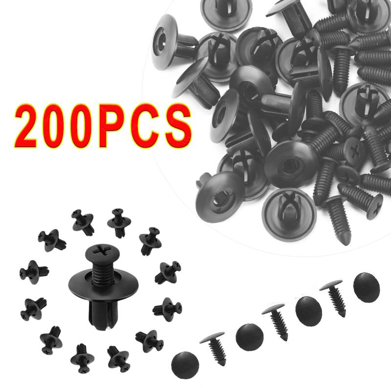 50/100/200 buc. Elemente de fixare universale din plastic. Clemă pentru nituri cu împingere, 8 mm, pentru automobile, din nailon, ghimpată, pentru panou de fixare.