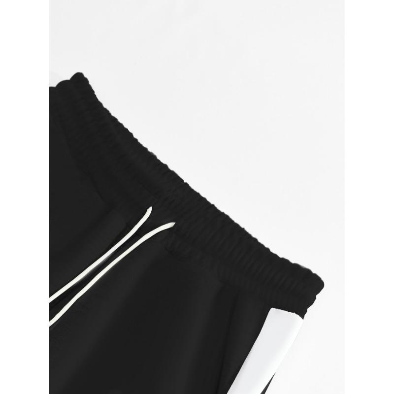 Men's Funky Pants Casual Colour Block Button Trousers Sweatpants Men's Straight Legs