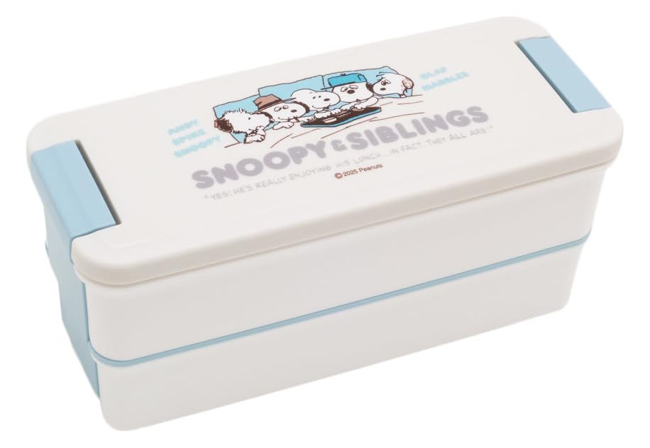 OSK Peanuts Lunch Box Blue 340ml 310ml Two-Tier (with Dividers) PCW-650D (Top) (Bottom)