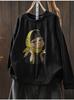 Damen Hoodie mit künstlerischem Cartoon-Print - Frühling/Herbst Lässig Rundhals Langarm