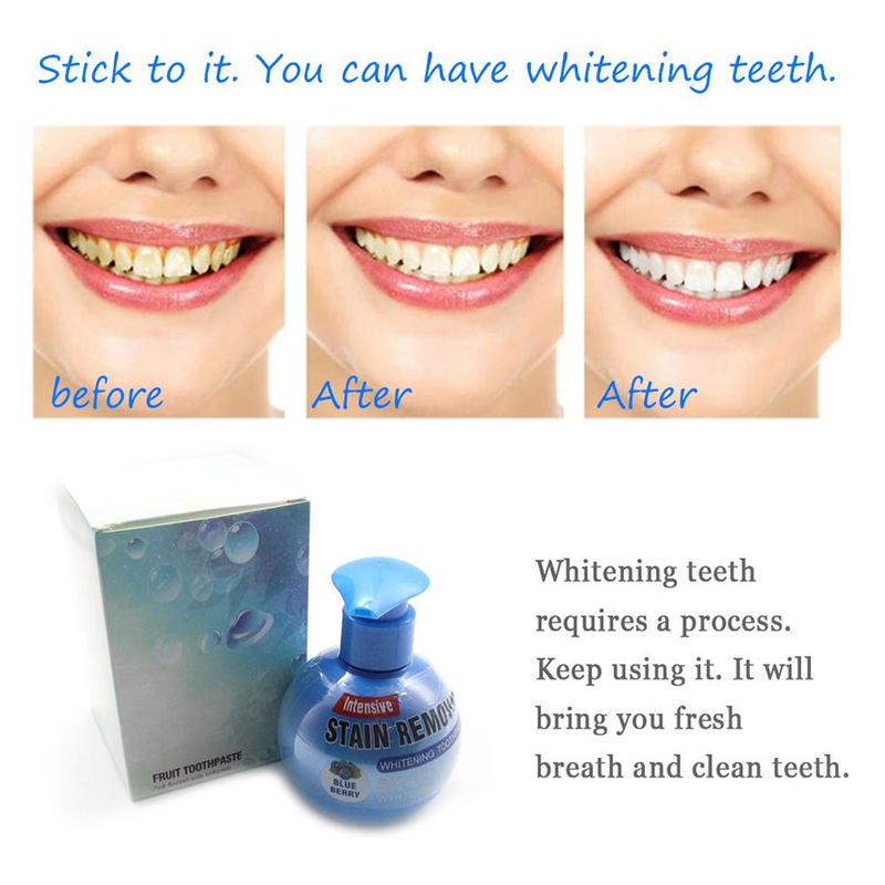 220g Teeth Whitening Toothpaste Blueberry Stain Fight Removal Gums