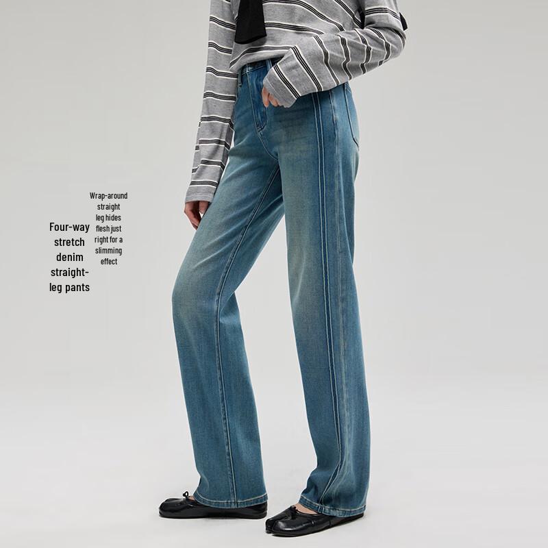 

Women s High-Waist Slim Straight Stretch Jeans 29