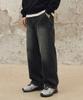 AGOD Bio-Washed Carpenter Wide Denim Pants [Black]