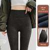 Women's Slim Fit Cashmere Silk Fleece-Lined Winter Pants with Pockets