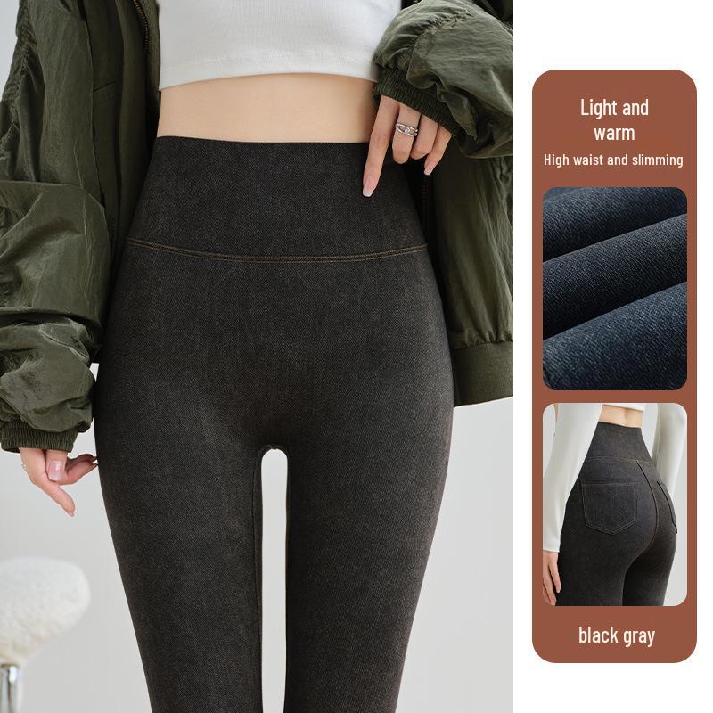 

Women s Slim Fit Cashmere Silk Fleece-Lined Winter Pants with Pockets XL