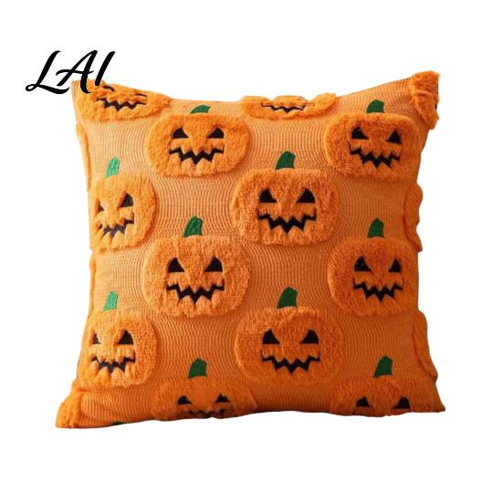 Ghost Throw Pillow Case Plush Pumpkin Cushion Cover Halloween 18 X Inch Seasonal Bedroom Cover Cute Soft for Spooky Season Cozy Fall Home