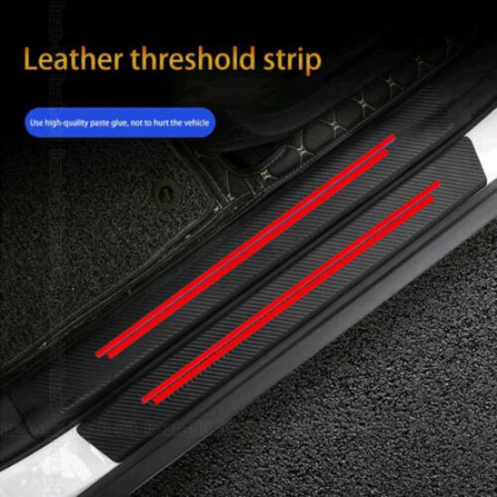 Car Door Plate Sill Scuff Cover Anti Scratch Sticker Protector Accessories Red