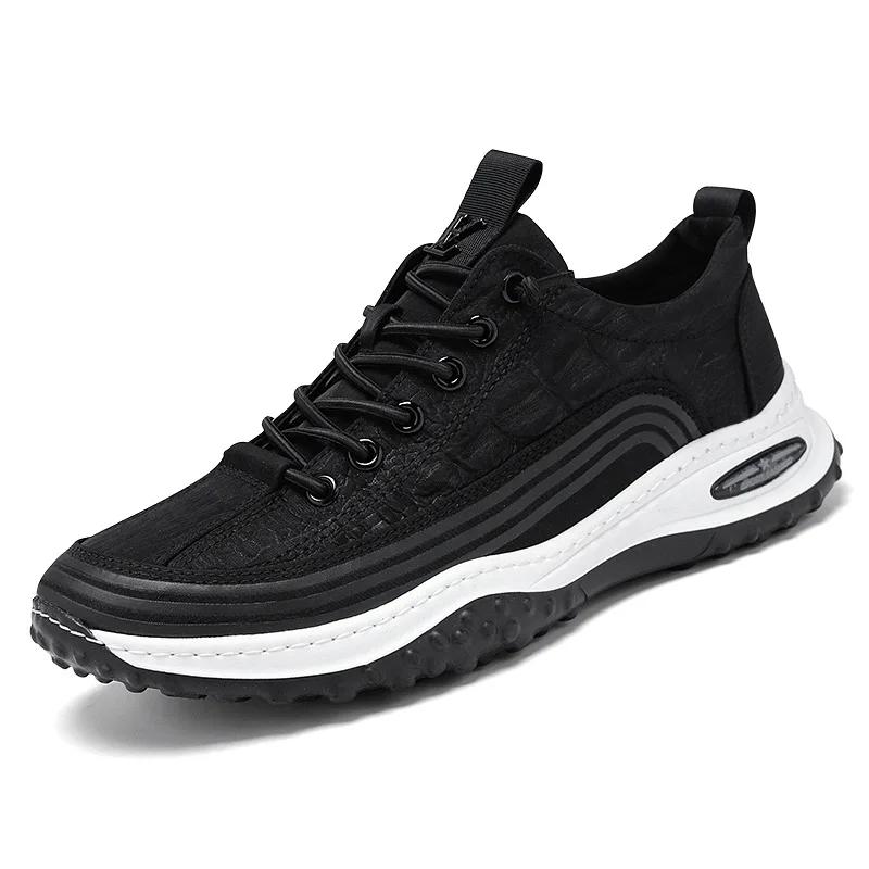 

Модная новая тканевая обувь с крокодиловым узором, повседневная трендовая спортивная обувь, мужская мода, универсальная обувь для бега, обувь для ходьбы на открытом воздухе 39 чёрный