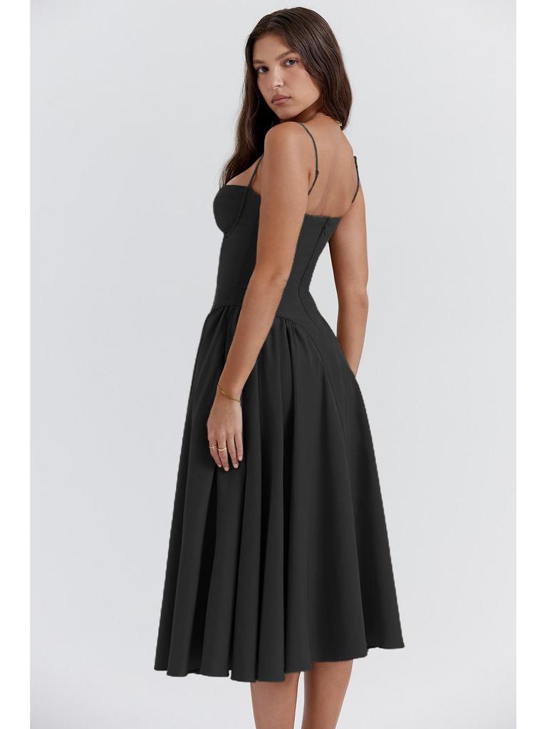 2024 French Retro Long Slip Dress - Court Style Dopamine Outfit