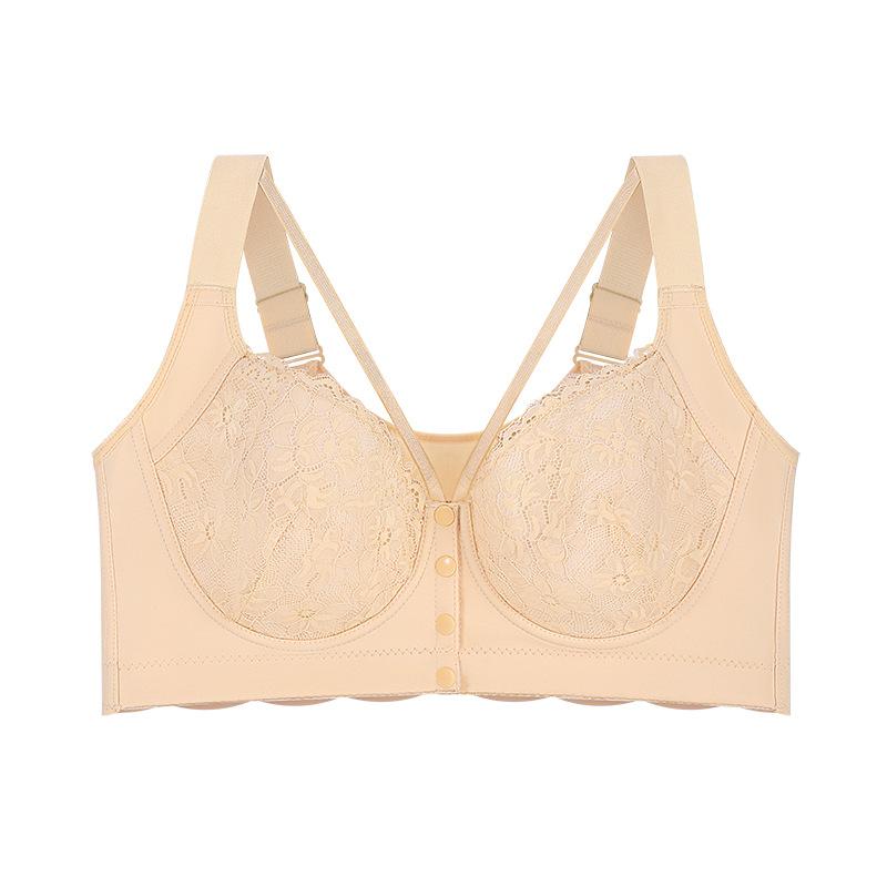 

Европейский и американский бюстгальтер большого размера с регулируемыми бретелями и кружевной застежкой спереди L