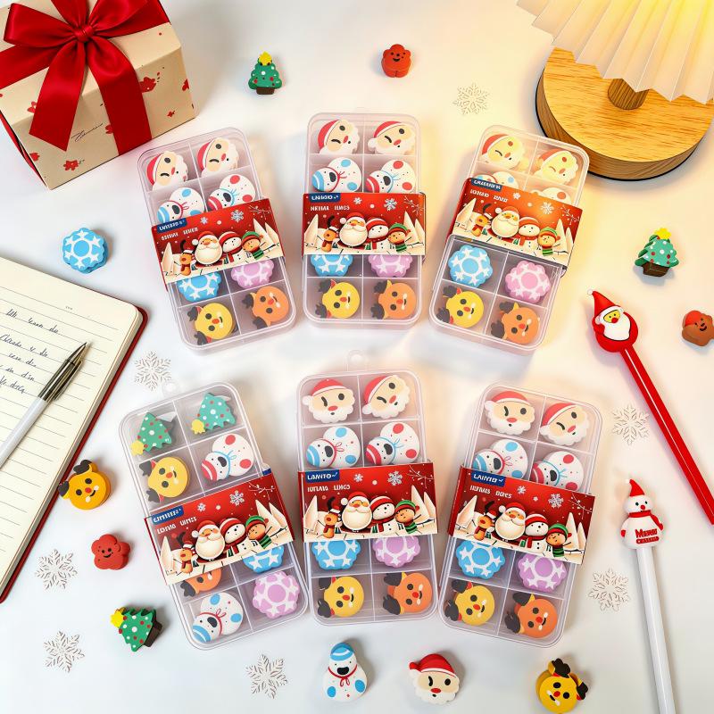 Christmas Festival Gift Box: Cute Mini Eraser Set for Students and Kindergarten Surprises
