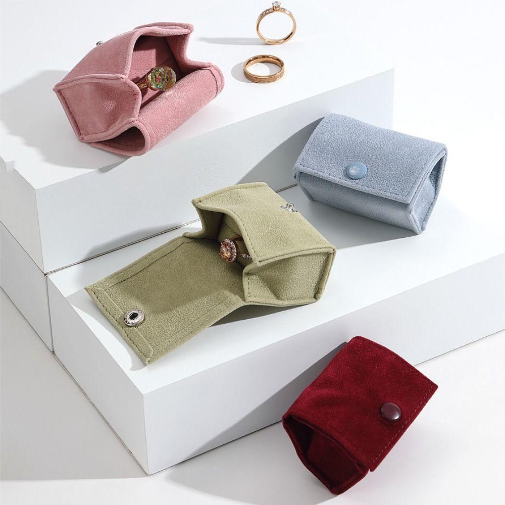 Portable Mini Storage Box Velvet Jewelry Case Simple Jewelry Organizer Rings Box