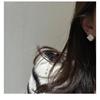 Korean Style S925 Sterling Silver Geometric Square Brushed Earrings