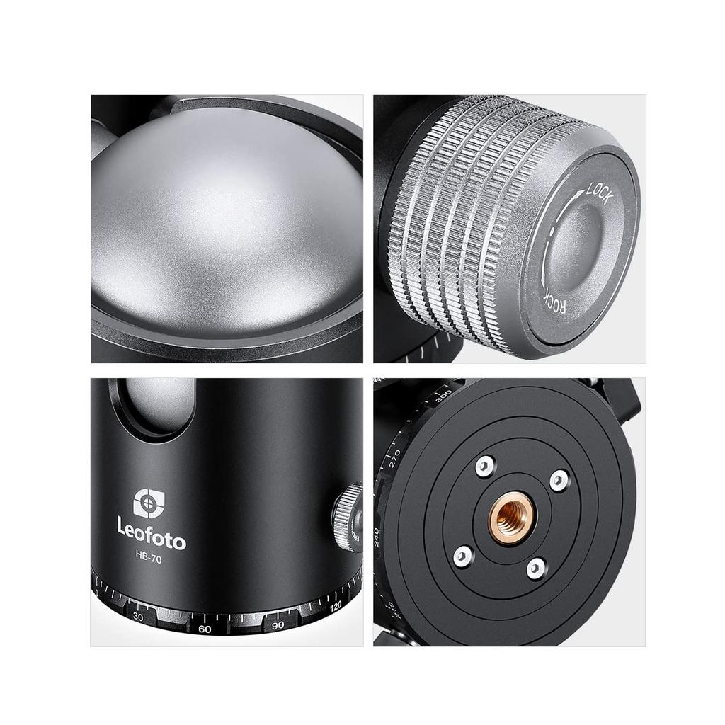Leofoto Ball Ball Diameter Compatible HB-70 Head, 70mm, Arca-Swiss