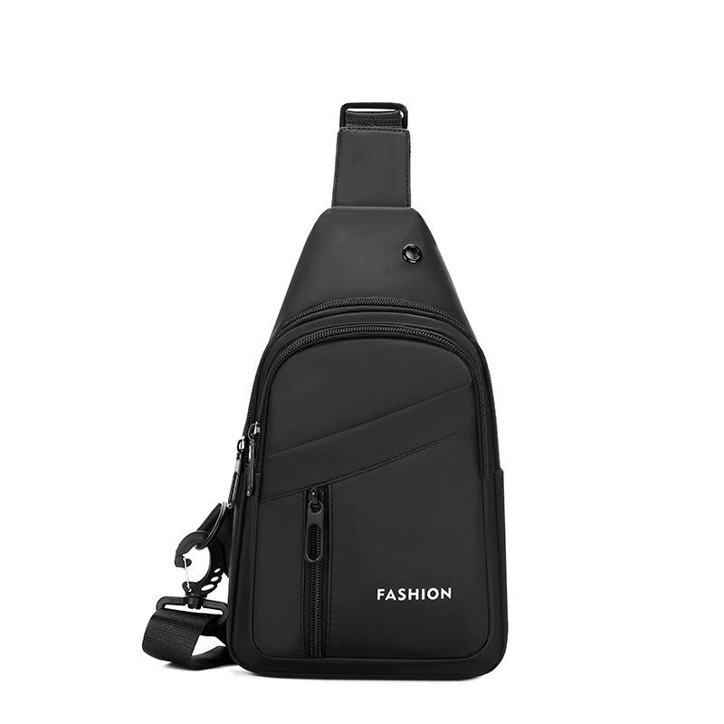 Minimalist Nylon Sling Bag with Multiple Zipper Pockets Casual Crossbody Chest Pack for Daily Travel