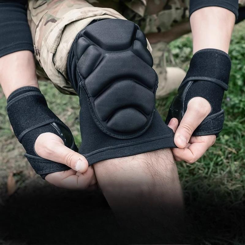Tactical Sponge Knee Pads Volleyball Cycling Dance  Roller Skating Anti Drop and Anti Collision Turtle Shell Knee Pads and Elbow Pads