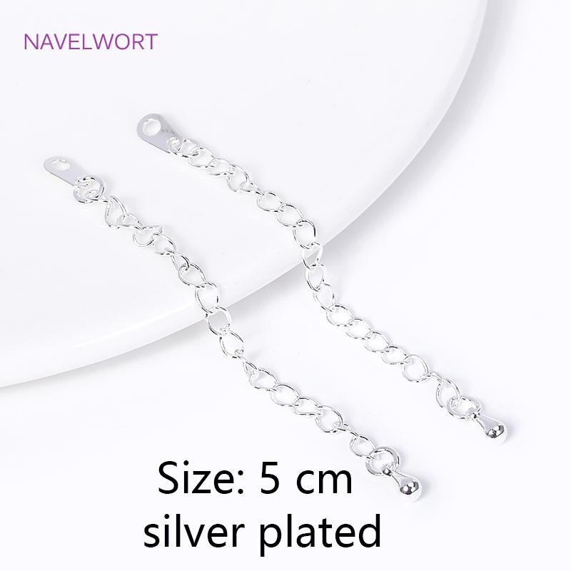 18K Gold Plated With Tag Extension Chain Brass Metal Extension Chains Connectors DIY Necklace Bracelet Jewelry Making Supplies