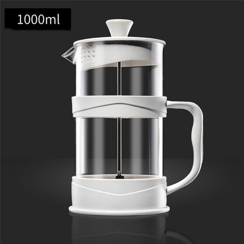 AT19-French Filter Pot For Household Tea Making-Glass Tea Maker Hand With Filter Brewing Cold Brew Pot-Hand-Pour Coffee Pot