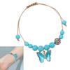 Bracciale Pendente Farfalla Fatto a Mano Cordino Intrecciato Catena da Mano Regolabile Braccialetto con Cordino Pietra Naturale Bracciali Gioielli da Festa