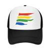 Rainbow Pride Trucker Hat Mesh Back Adjustable Cap Breathable Design for Outdoor Activities and Casual Wear