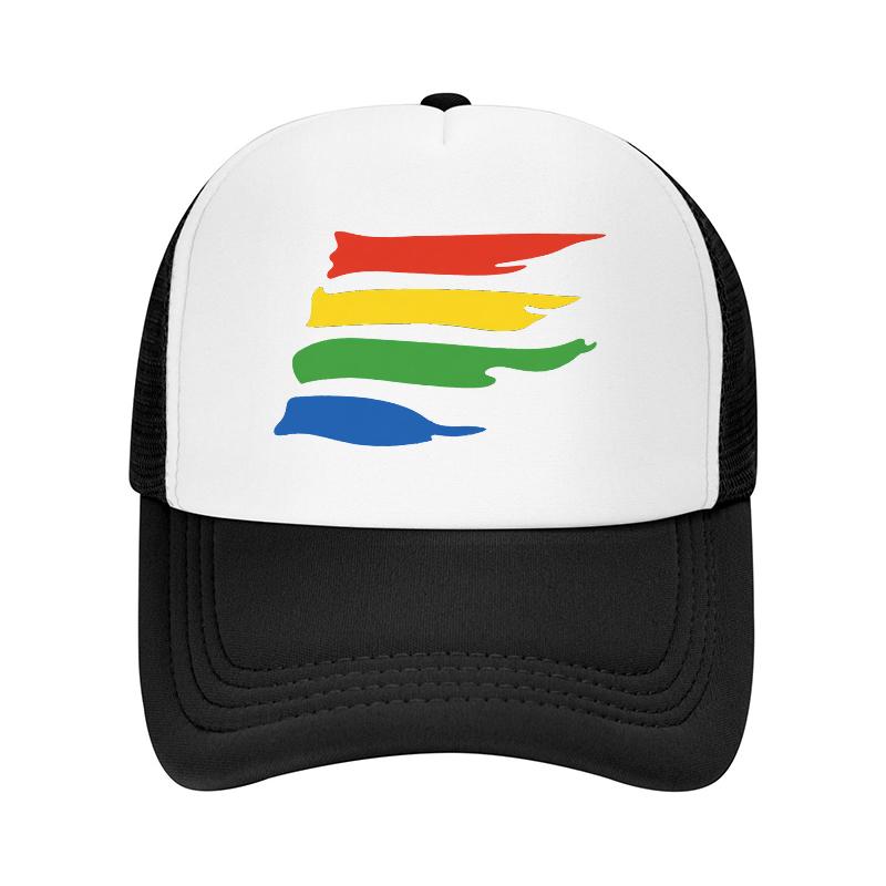 Rainbow Pride Trucker Hat Mesh Back Adjustable Cap Breathable Design for Outdoor Activities and Casual Wear