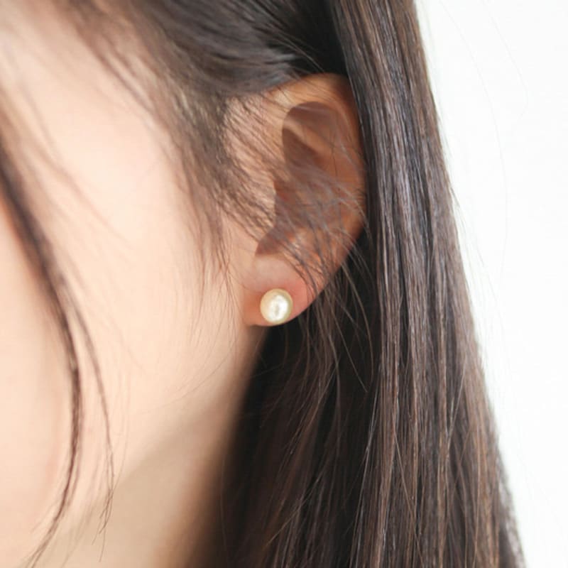 modernlike 14k gold-filled silver modern pearl earrings