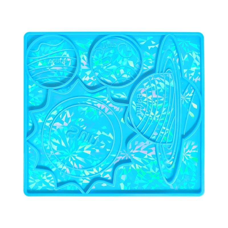 DIY Solar System Coaster Silicone Mould Holographic Epoxy Resin Mold DIY Ornaments Mold Handmade Crafts Tool Easy Clean
