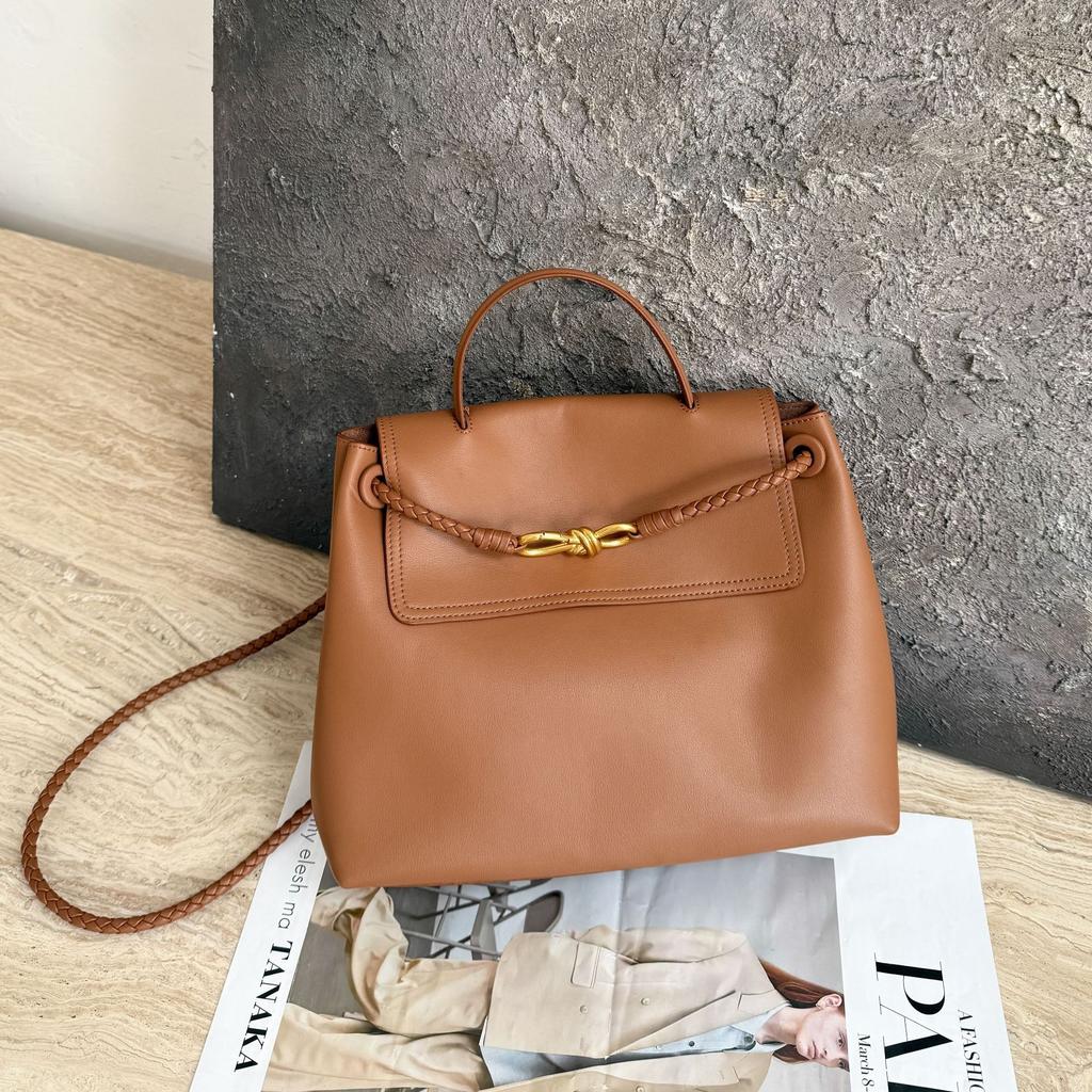 Skórzana Torebka Ręczna Stylu Old Money Luksusowa Europejski i Amerykański Styl Damska Torba Tote