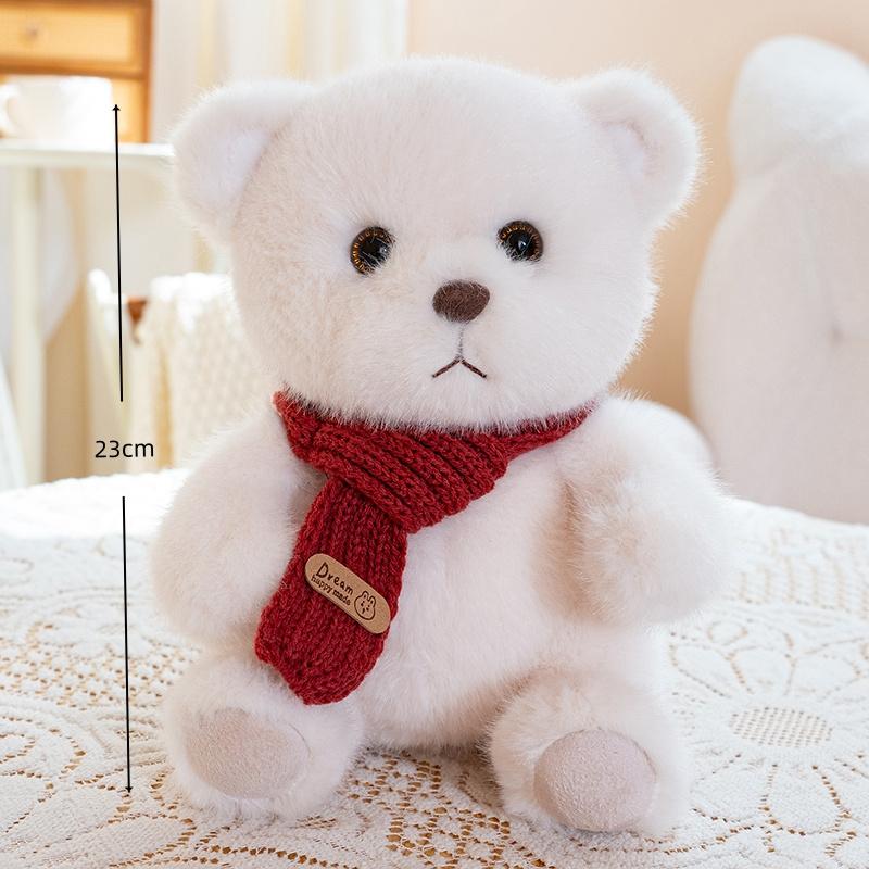 23cm Kawaii Scarf Bear Bow Tie Sheep Plush Toy Cute Lamb Doll Children's Room Decor Creative Animal Stuffed Doll Birthday Gift