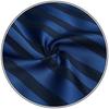 [S&W SHLAX&WING] Men's Tie Set, Striped, Pocket Square, Two-Tone, Navy Dark Royal Blue, Groom's Side, Slim Fit