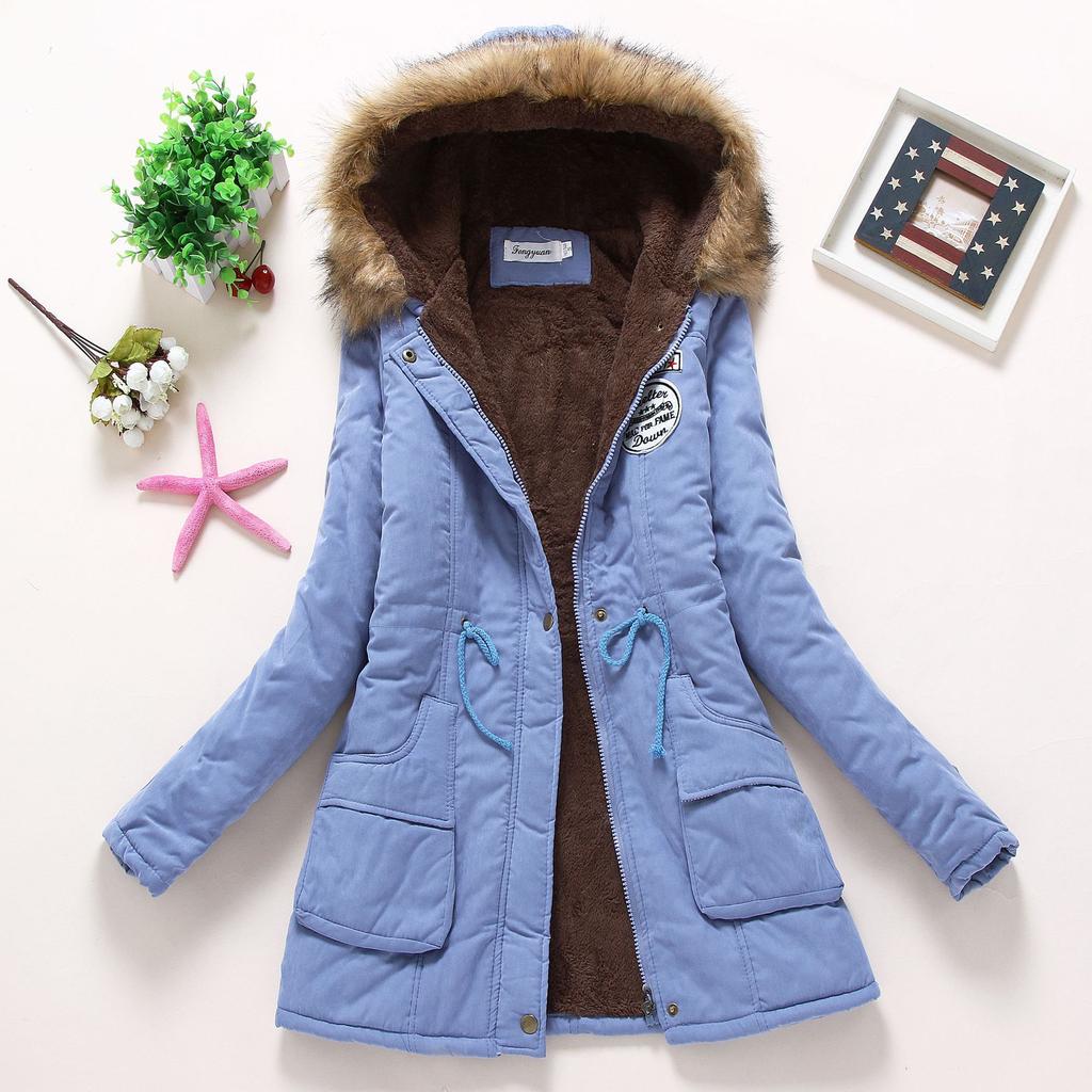 Womens Winter Down Coat Jackets Women Thicken Warm Winter Fur Collar Plus Size Parkas for Women Long Down Parka