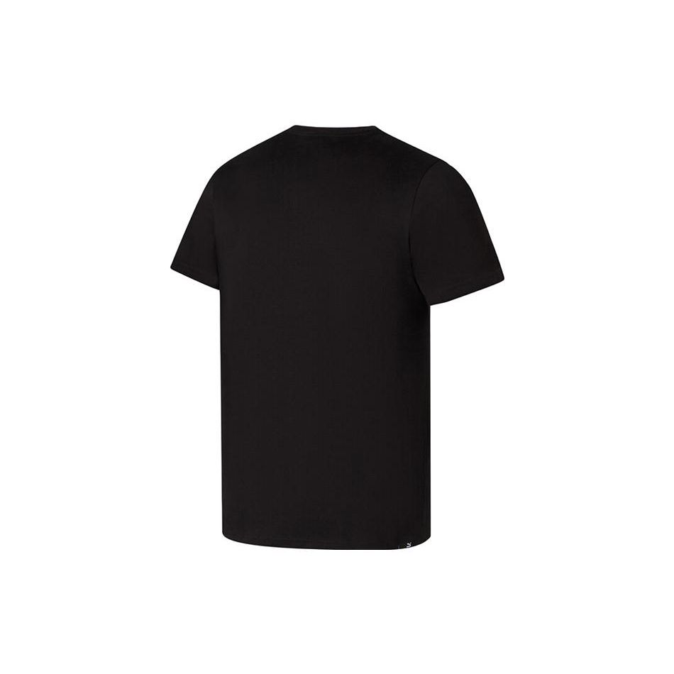 PUMA Solid Color Printed Logo Breathable Crew Neck Sports Casual Short Sleeve T-Shirt Men Tops Black 673666-01