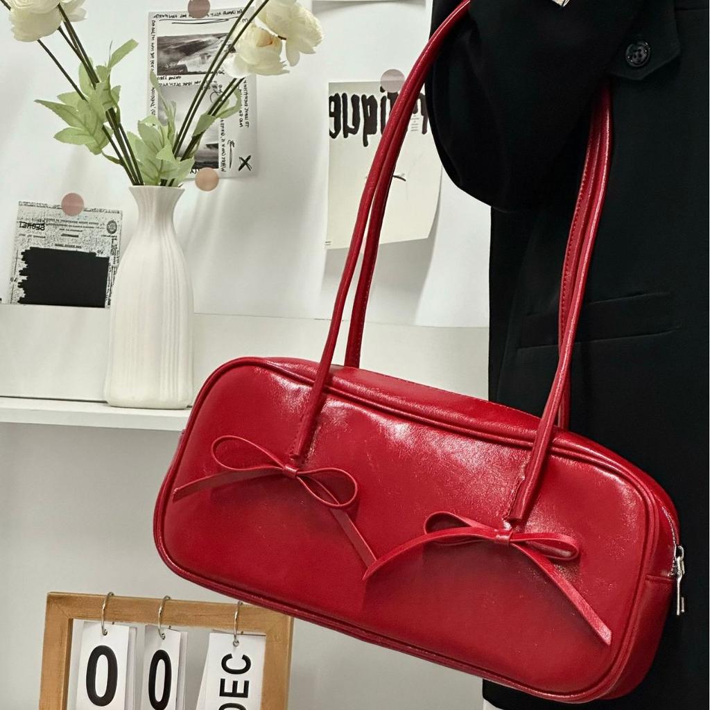 Underarm Bag Single Shoulder Niche Autumn Winter New Bowknot Bag Women Baguette Bag Fashion Commuting High-end Handbag
