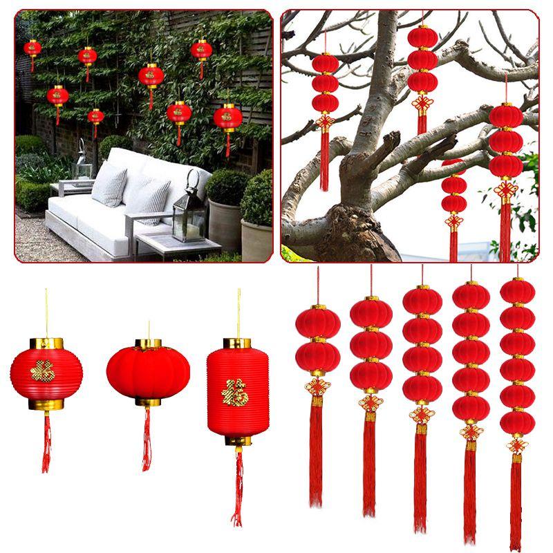 Elegante 2022 CNY Rote Laternen Chinesisches Neues Mondjahr Frühlingsfest Hängende Dekoration