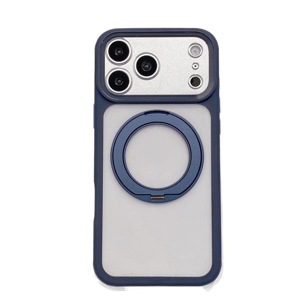 Apple iPhone 16 Pro Max High Transparency Magnetic Case with Rotating Stand & Precise Hole Protection