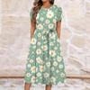 Women's Summer  Casual Floral Print  Round Neck Midi Dress Basic Classic Outdoor Everyday Short Sleeve Loose Dress