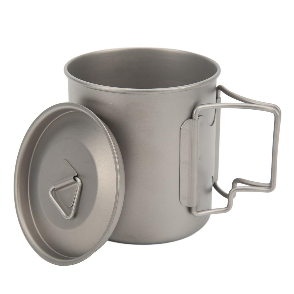 Camping Coffee Mug Foldable Handle Portable Humanized Design Aluminum Alloy Large Capacity Outdoor Cooking Mug