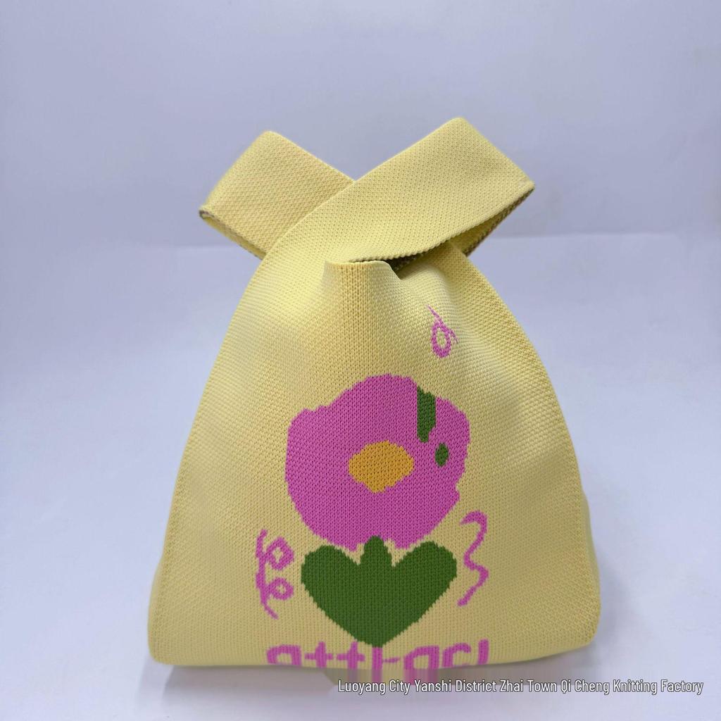Panda Knit Women's Cross-Border Wrist Tote Handbag