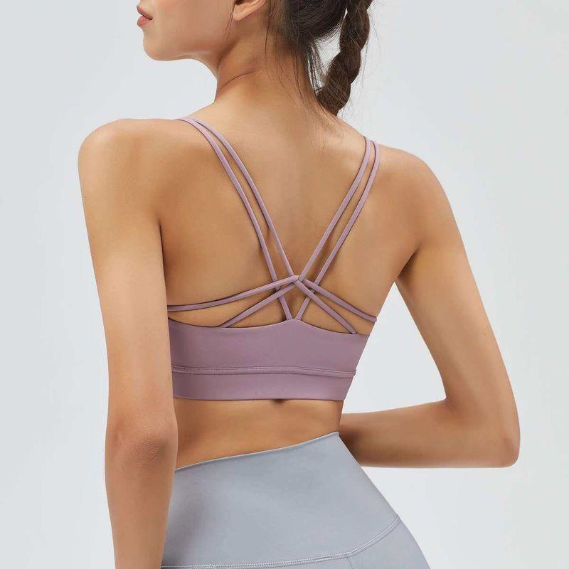 European and American New Style Sports Bra for Women, Shockproof Running Yoga Vest, Beautiful Back, Sexy Strapless Fitness Bra