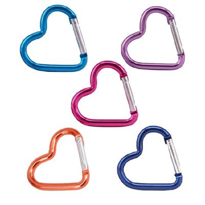 5Pcs Heart Shape Spring Snap Clip Aluminum Alloy Carabiner Key Rings Clip Outdoor Camping Keyring Hook Easy To Use