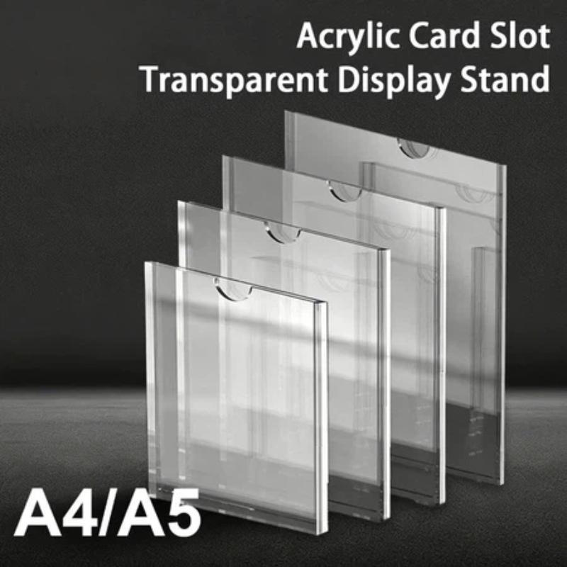 High Clarity Clear Acrylic Wall Frame A4 A5 Sign Holder for Certificate Photo License Document Shop Office Home Display